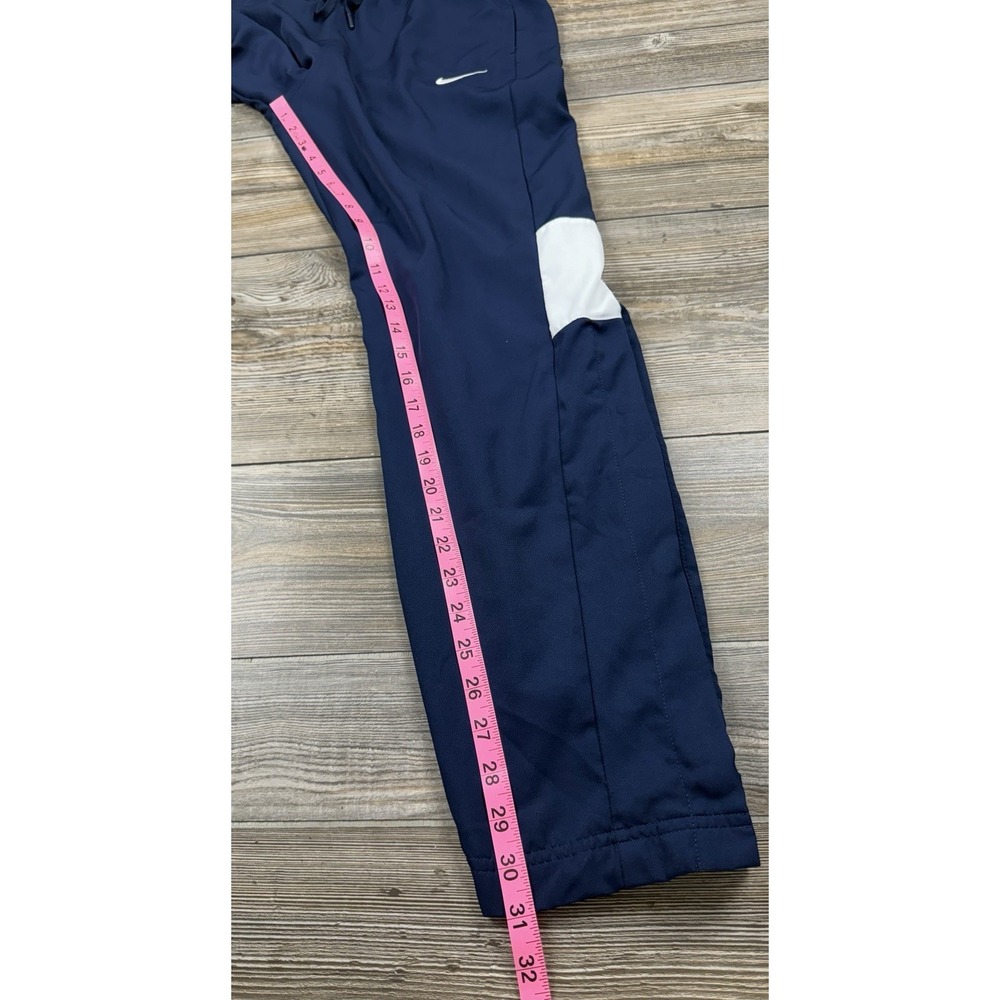 Nike Track Pants Mens Large Blue White Dri-Fit Athletic Snap Bottoms Warm Up Y2K - Picture 13 of 14
